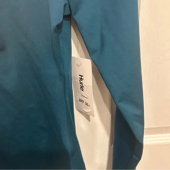 Hurley teal long sleeve rashgaurd sun protection top - Picture 4 of 6